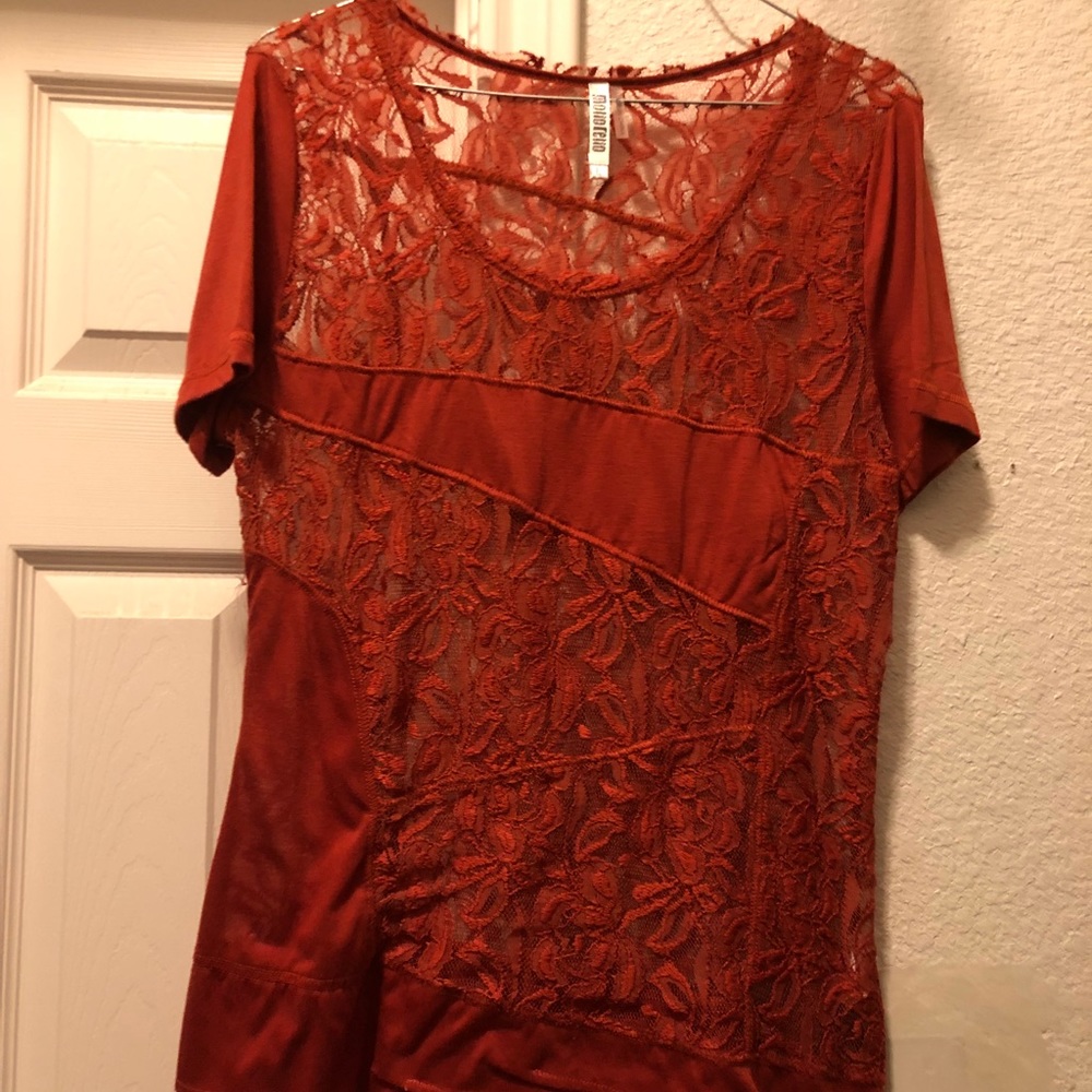 Orange lace shirt